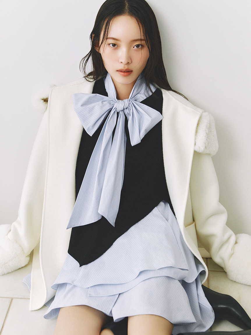 リボンタイコンビニットチュニック(ニット)｜トップス｜FRAY I.D