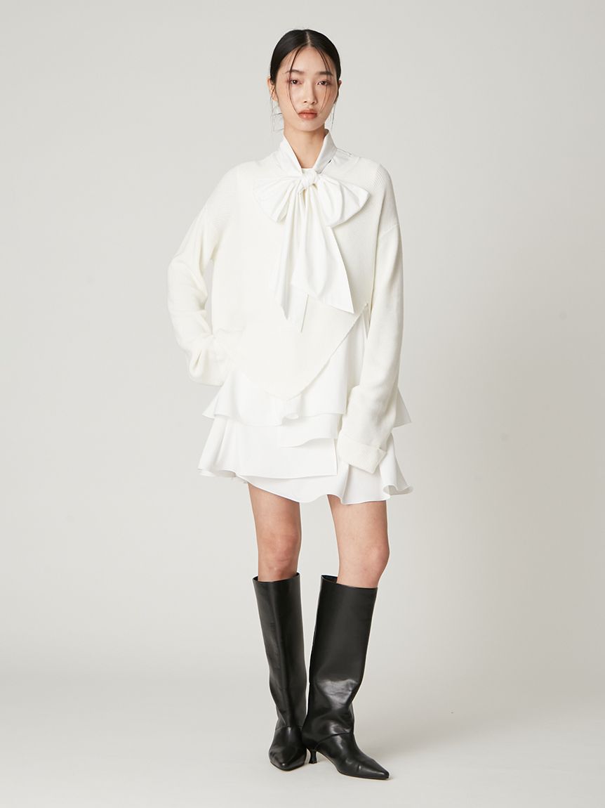 リボンタイコンビニットチュニック(ニット)｜トップス｜FRAY I.D