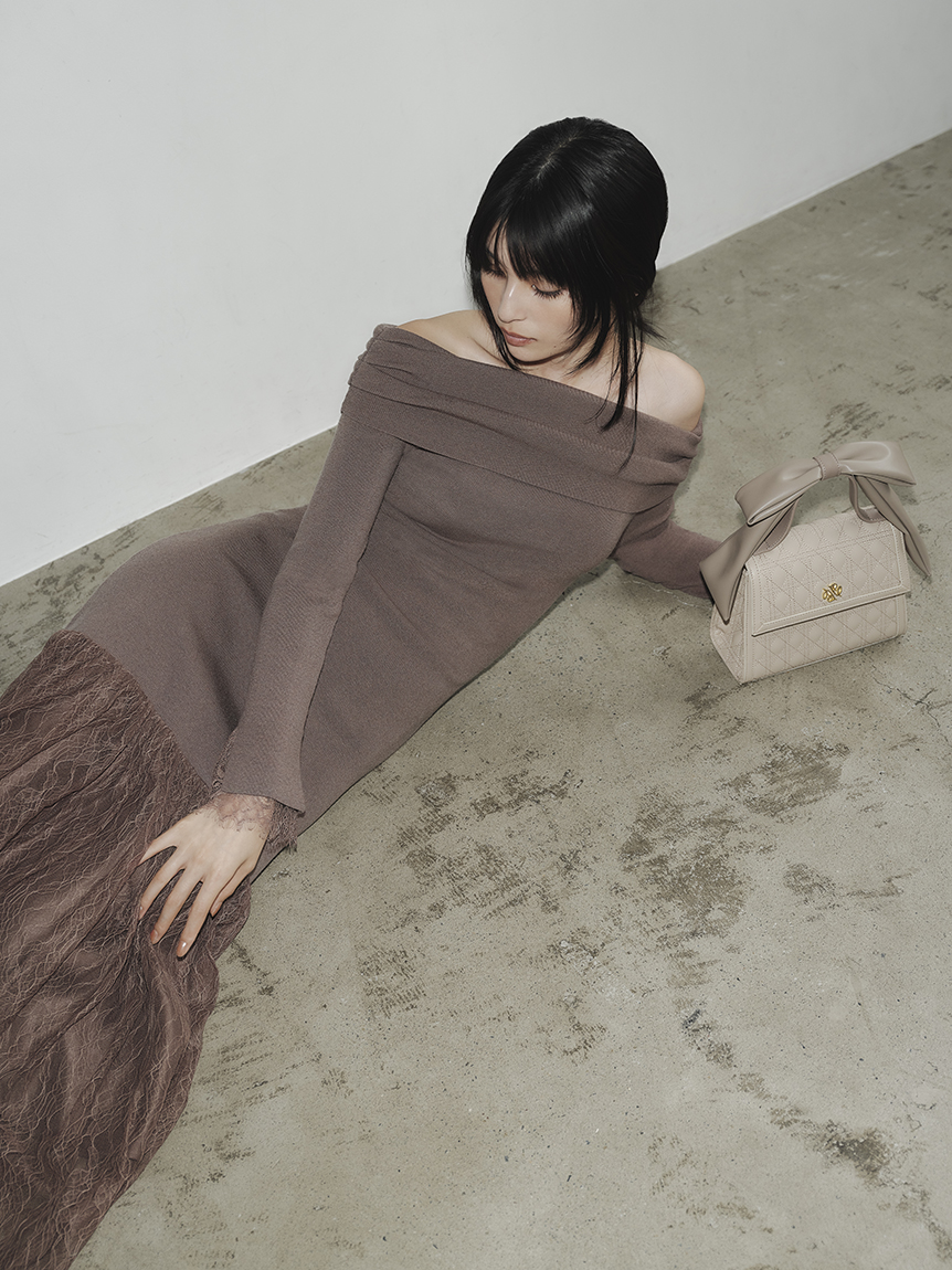 新品タグFRAY I.D（フレイ アイディー）ニットドッキングワンピース フレイ アイディー FRAY I.D ニットドッキングワンピース （GRY