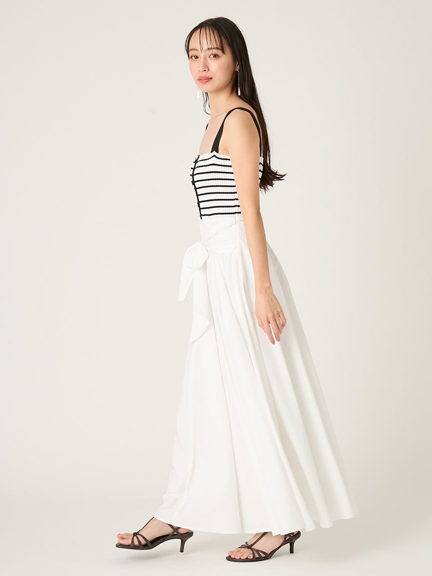 2wayタイデザインニットコンビワンピース(マキシ・ロングワンピース