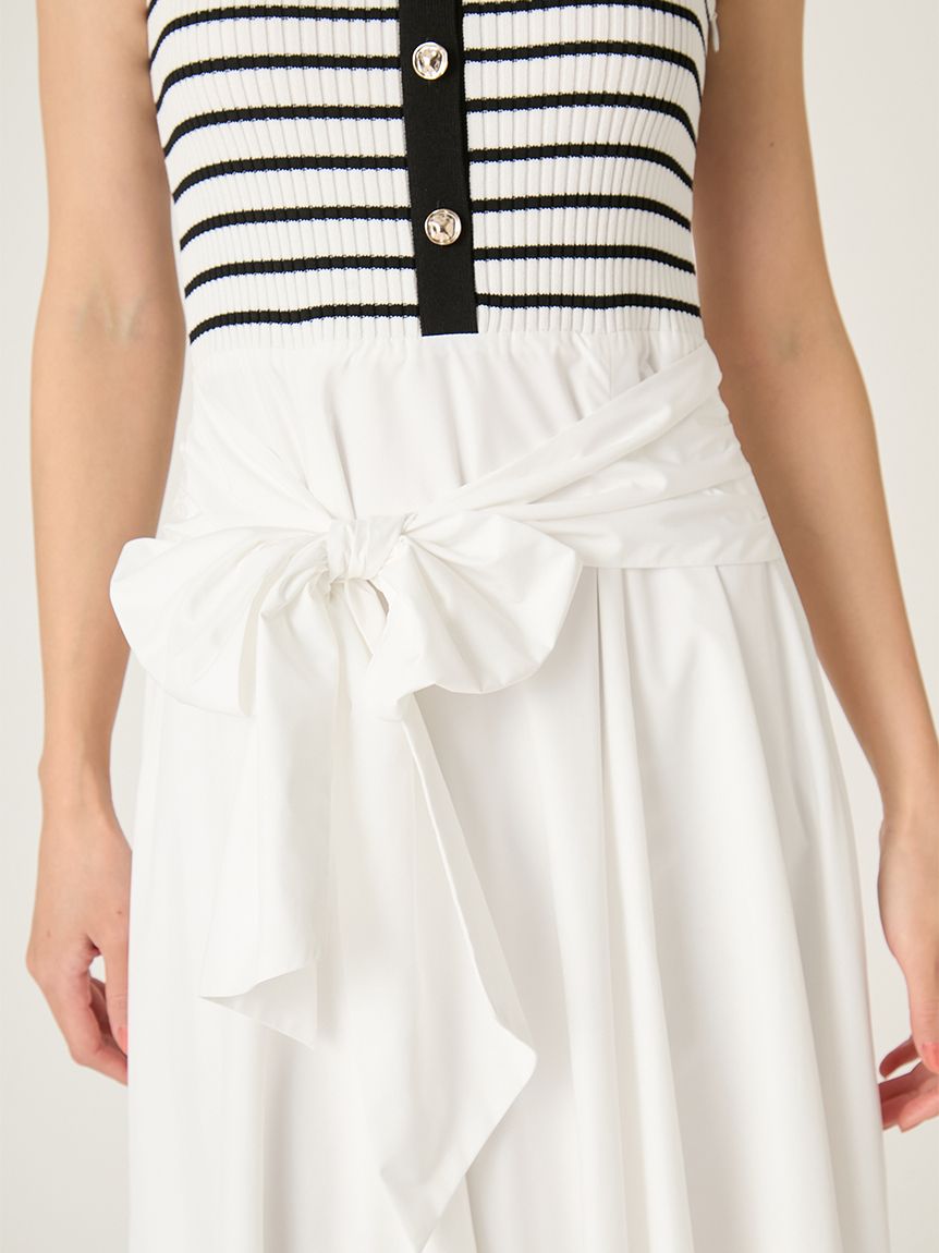 2wayタイデザインニットコンビワンピース(マキシ・ロングワンピース