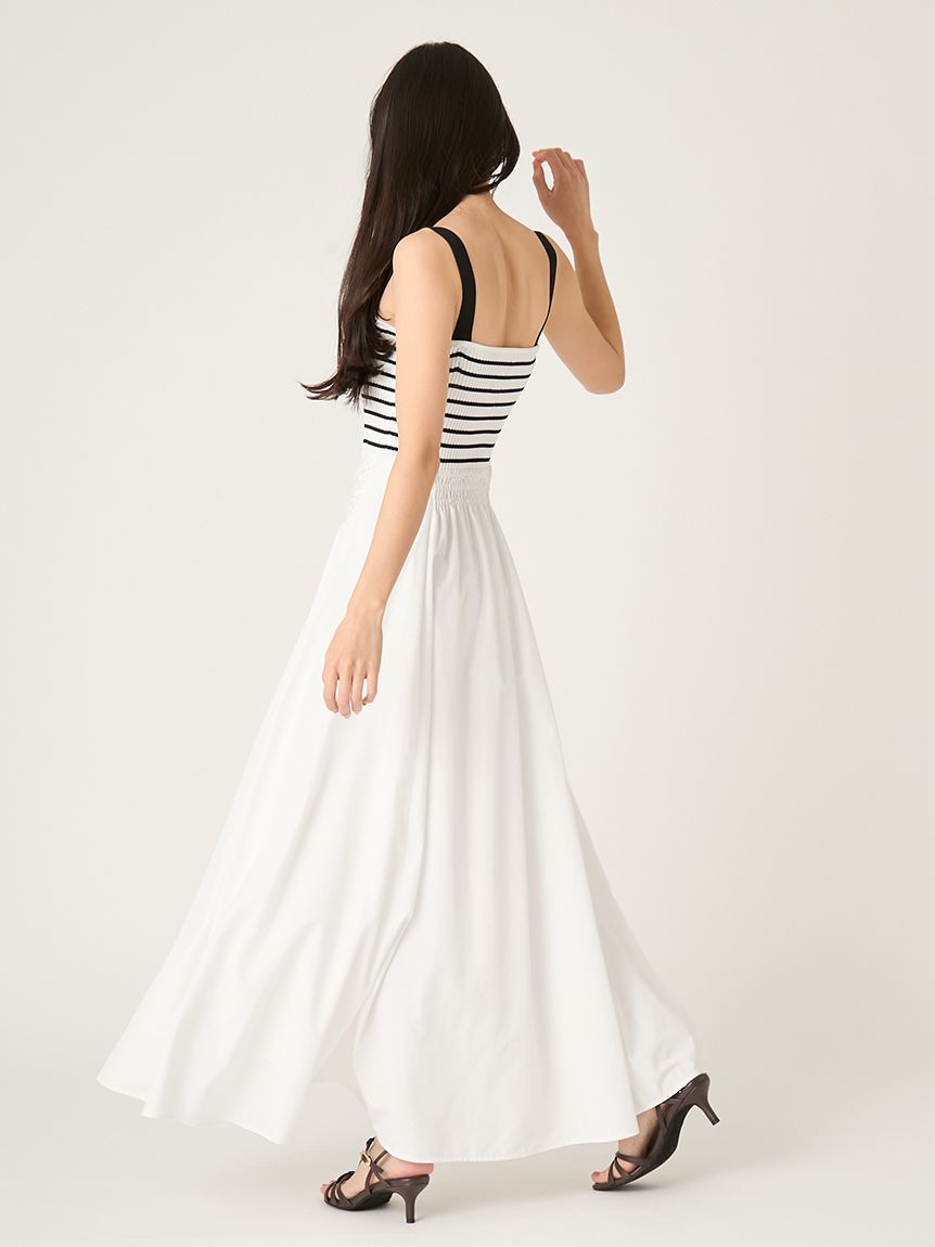 2wayタイデザインニットコンビワンピース(マキシ・ロングワンピース