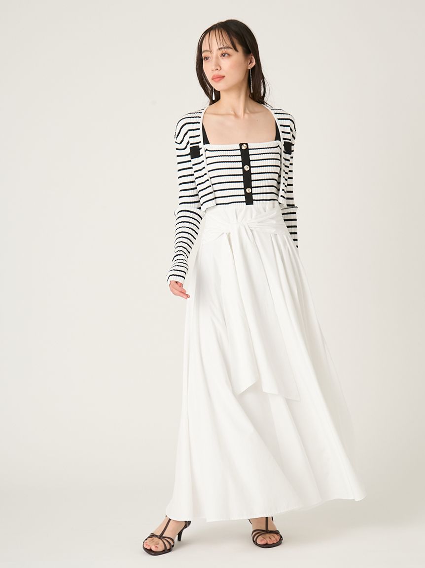 2wayタイデザインニットコンビワンピース(マキシ・ロングワンピース