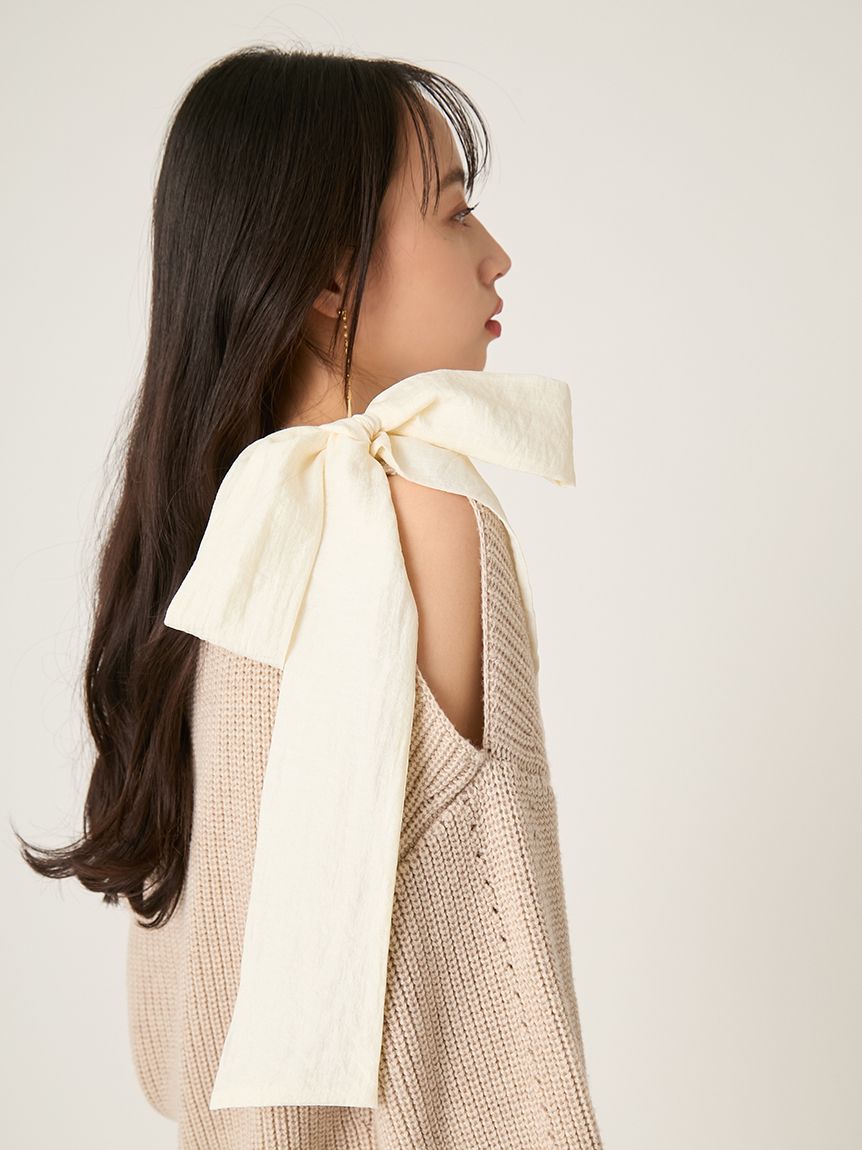 ELLIEリボンミックスニット　美品　ホワイト　Fサイズ ♡Ivory♡】ホリデーリボンニット / Holiday Ribbon Knit | FIC