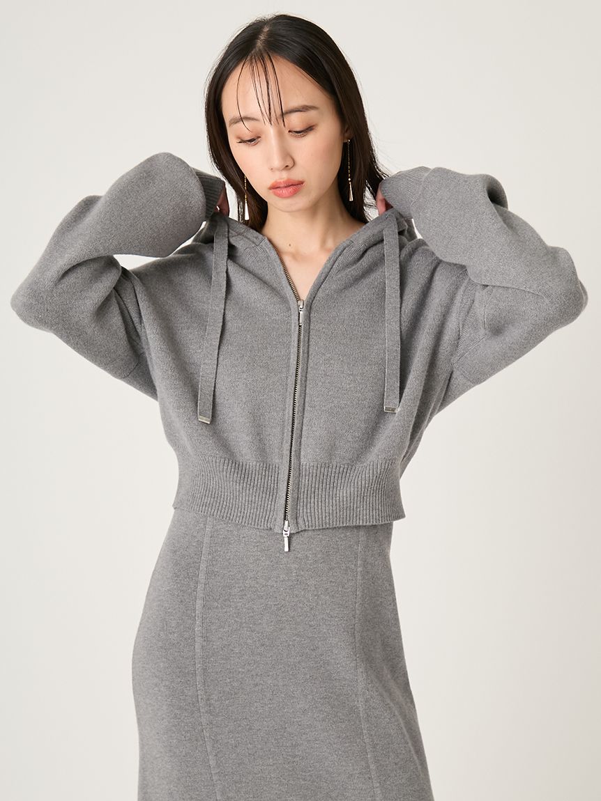 ジップパーカ&キャミワンピースセット(マキシ・ロングワンピース