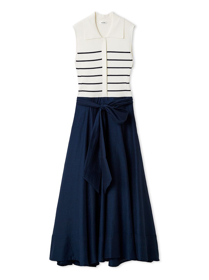 00サイズあり】ポロニットドッキングワンピース(マキシ・ロング