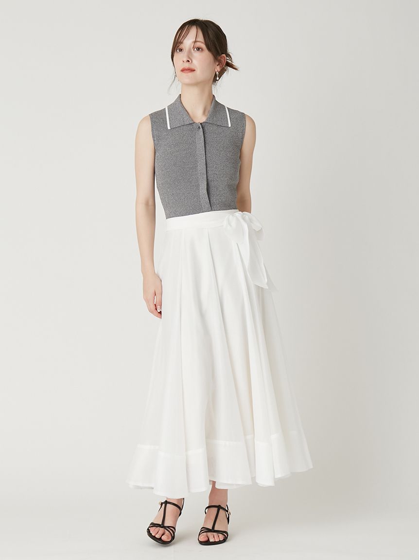 FRAY I.D（フレイ アイディー）ポロニットドッキングワンピース 00サイズあり】ポロニットドッキングワンピース(マキシ・ロング