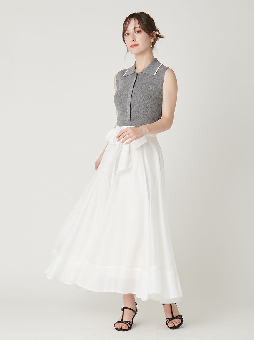 00サイズあり】ポロニットドッキングワンピース(マキシ・ロング