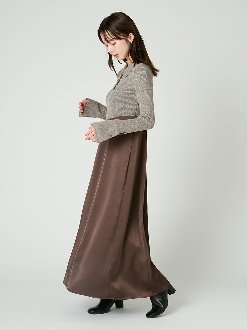 ポロカラーニットコンビワンピース(ニットワンピース)｜DRESS｜FRAY