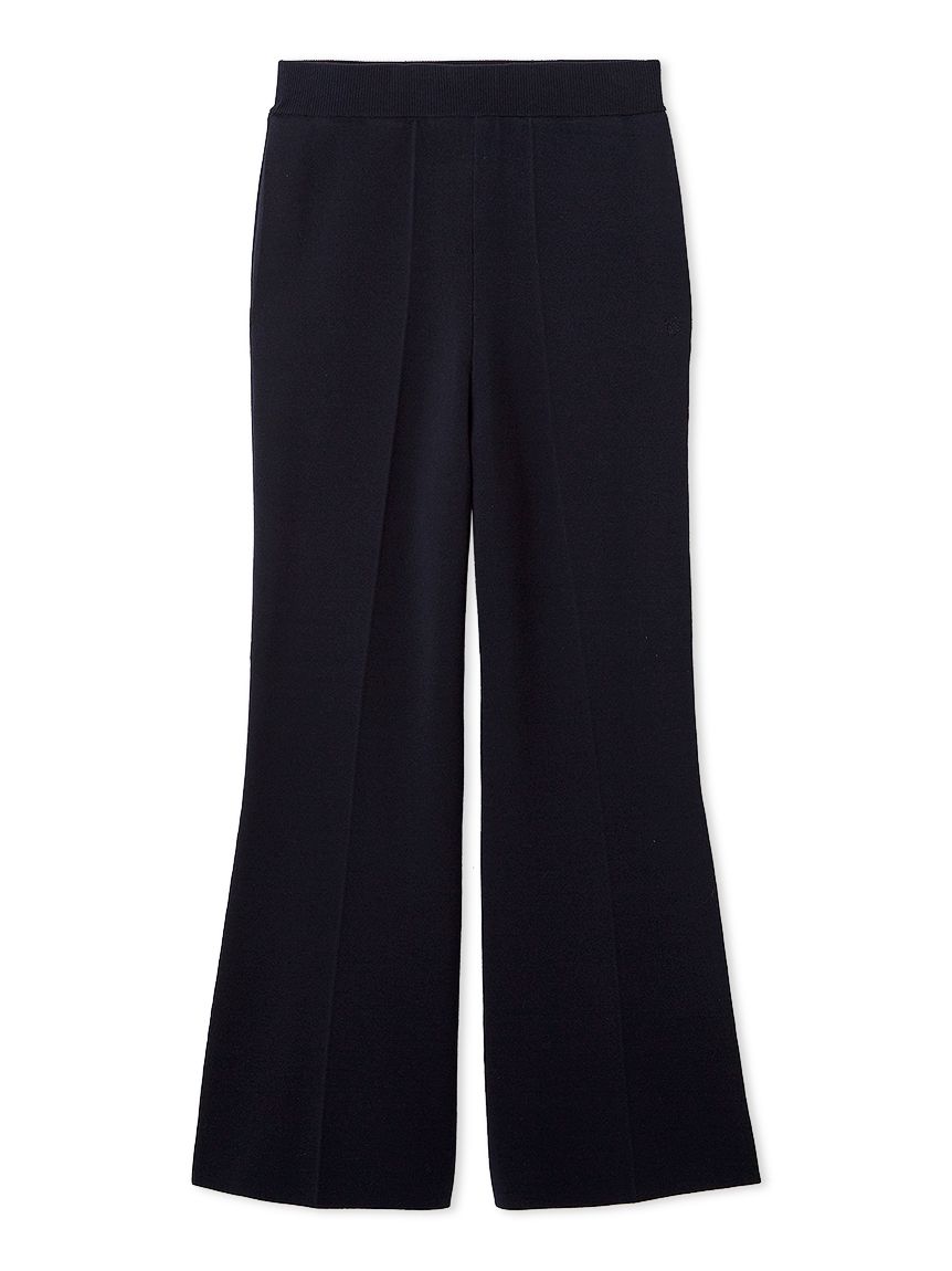 シルクブレンド美脚ニットパンツ／ウォッシャブル(ロングパンツ