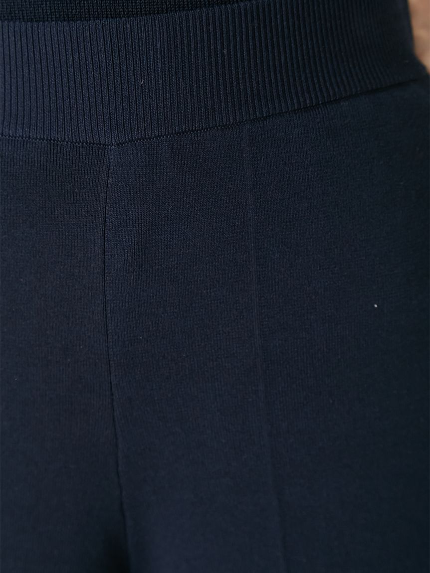 シルクブレンド美脚ニットパンツ／ウォッシャブル(ロングパンツ