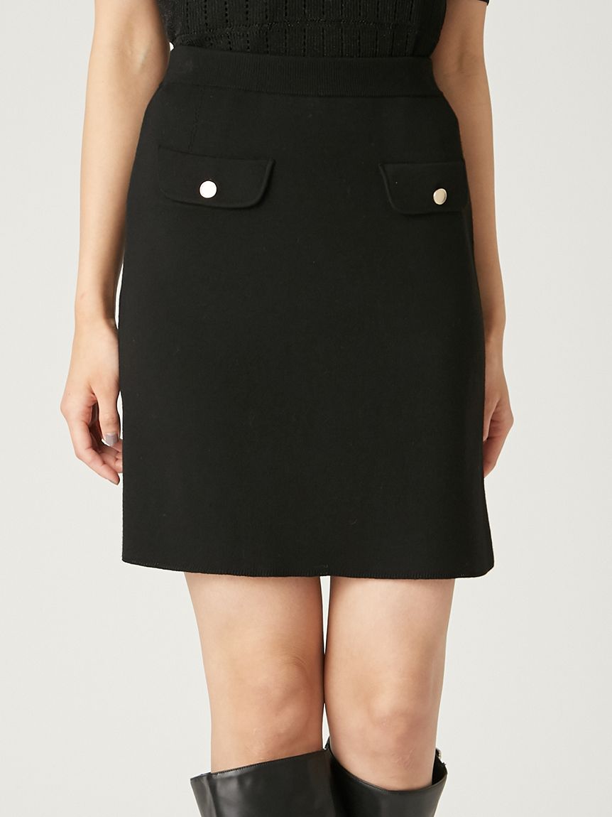 関税込【SELF PORTRAIT】テクスチャニットミニスカート ブラック Black Textured Knit Mini Skirt – self-portrait