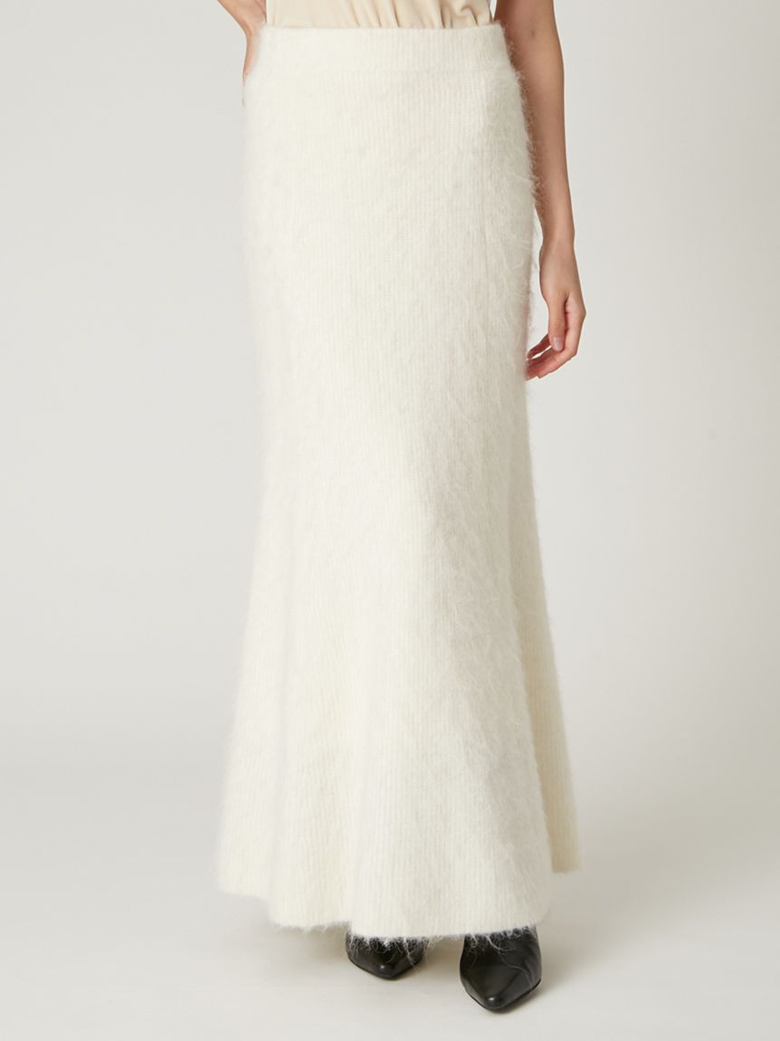 アルパカシャギーセミフレアニットスカート(ロングスカート)｜スカート