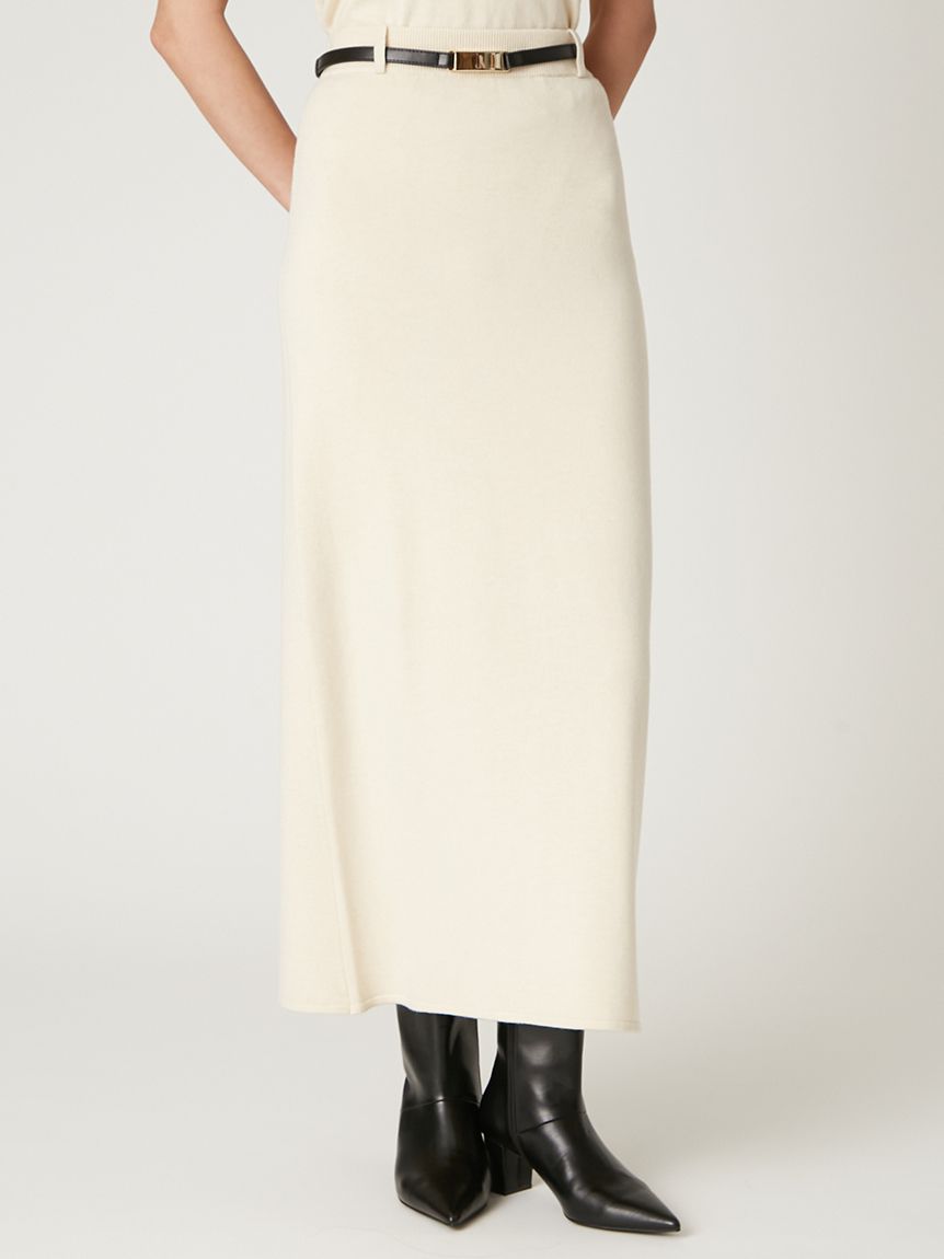 ウォッシャブルカシミヤシルクニットストレートスカート