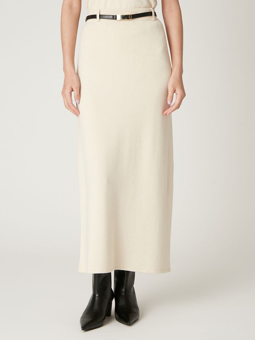 ウォッシャブルカシミヤシルクニットストレートスカート