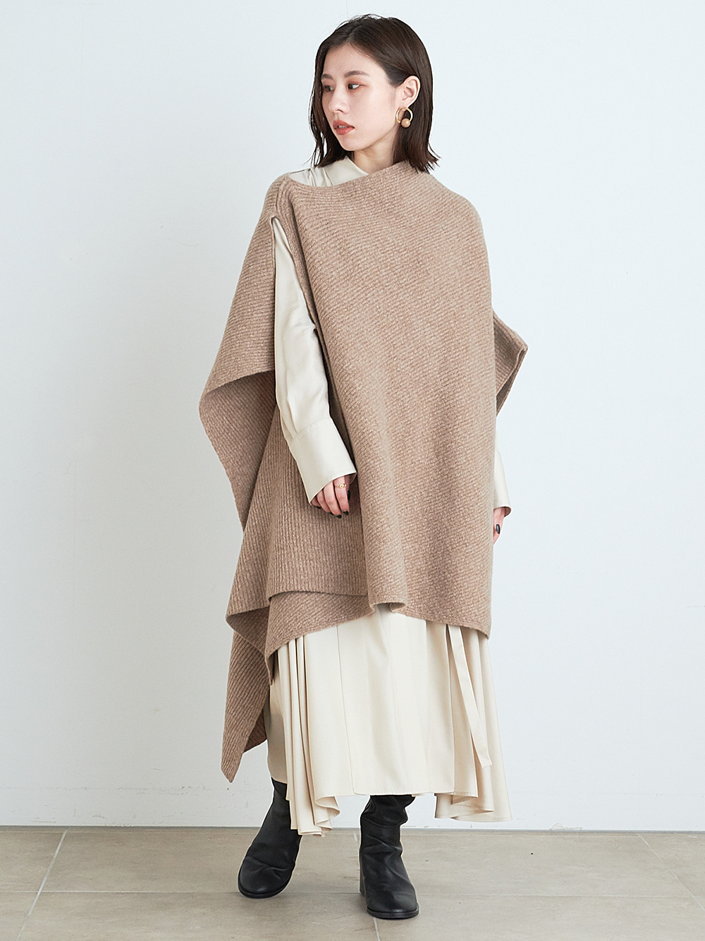 超目玉】 i.d 新品タグ付 3wayニットポンチョ 青 fray - ニット/セーター 超目玉】 i.d 新品タグ付 3wayニットポンチョ 青 fray - ニット/セーター