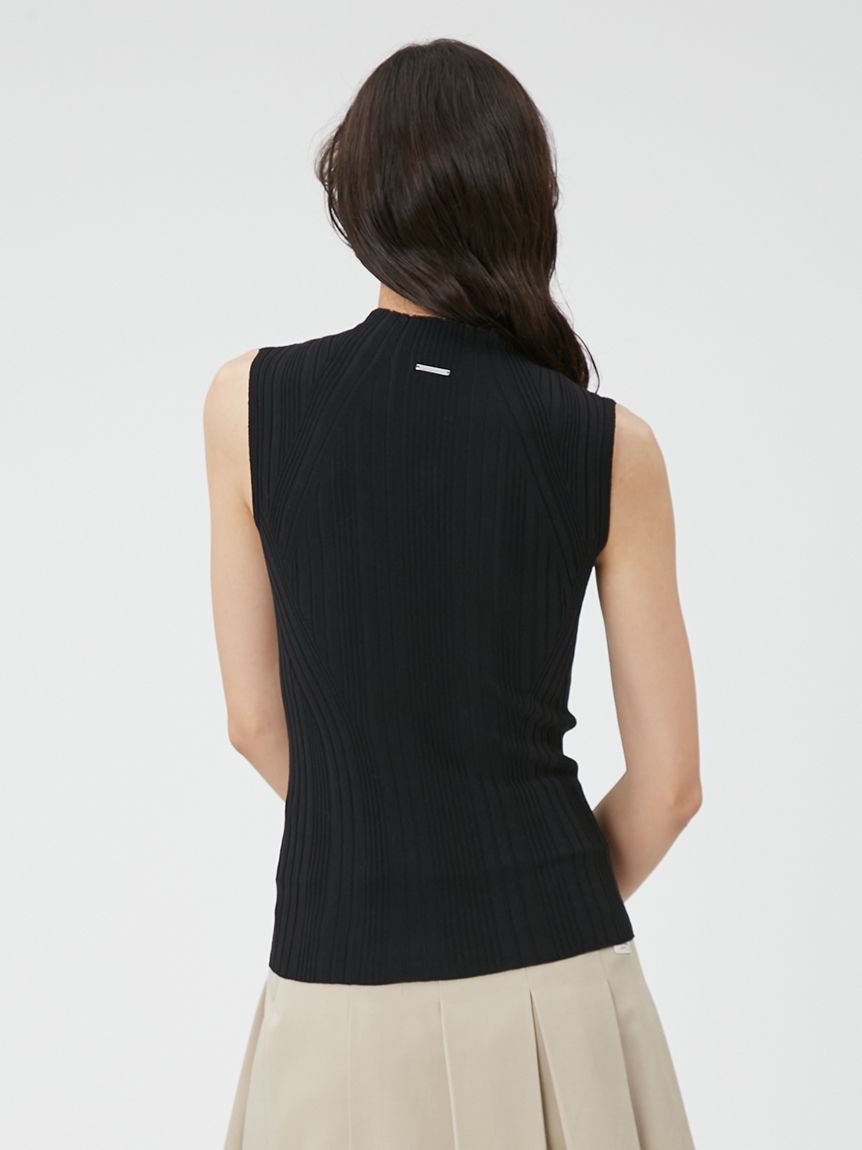 pierre cardin】ノースリーブハイネックリブプルオーバー(ニット  