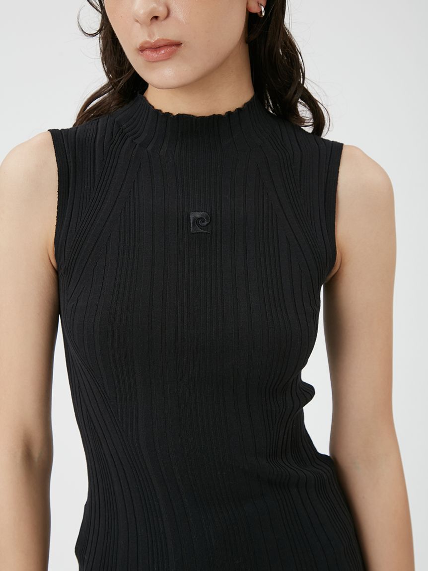 pierre cardin】ノースリーブハイネックリブプルオーバー(ニット  