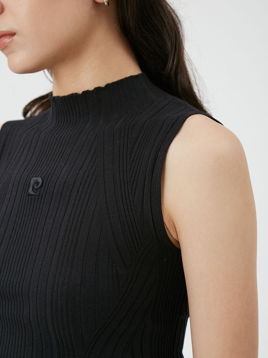 pierre cardin】ノースリーブハイネックリブプルオーバー(ニット 