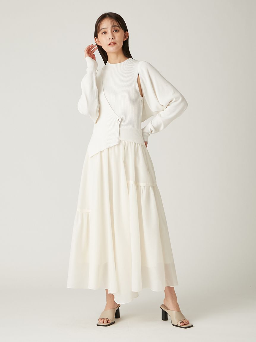 【新品未使用】FRAY I.D バックオープンリボンニット アイボリー 新品未使用】FRAY I D バックオープンリボンニット アイボリー