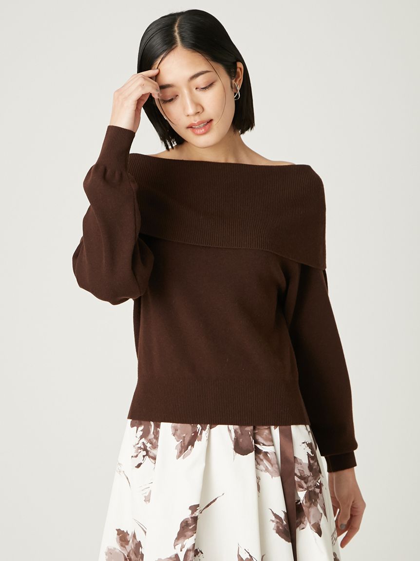 ワイドカラーオフショルダープルオーバー(カットソー)｜トップス｜FRAY