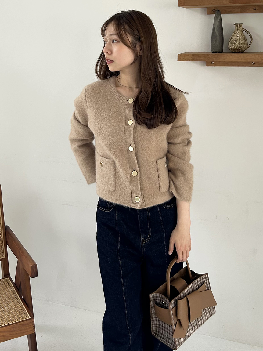 【FRAY I.D 新作タグ付】フォックスウールニットジャケット WEB限定カラー】フォックスウールニットジャケット(ニット