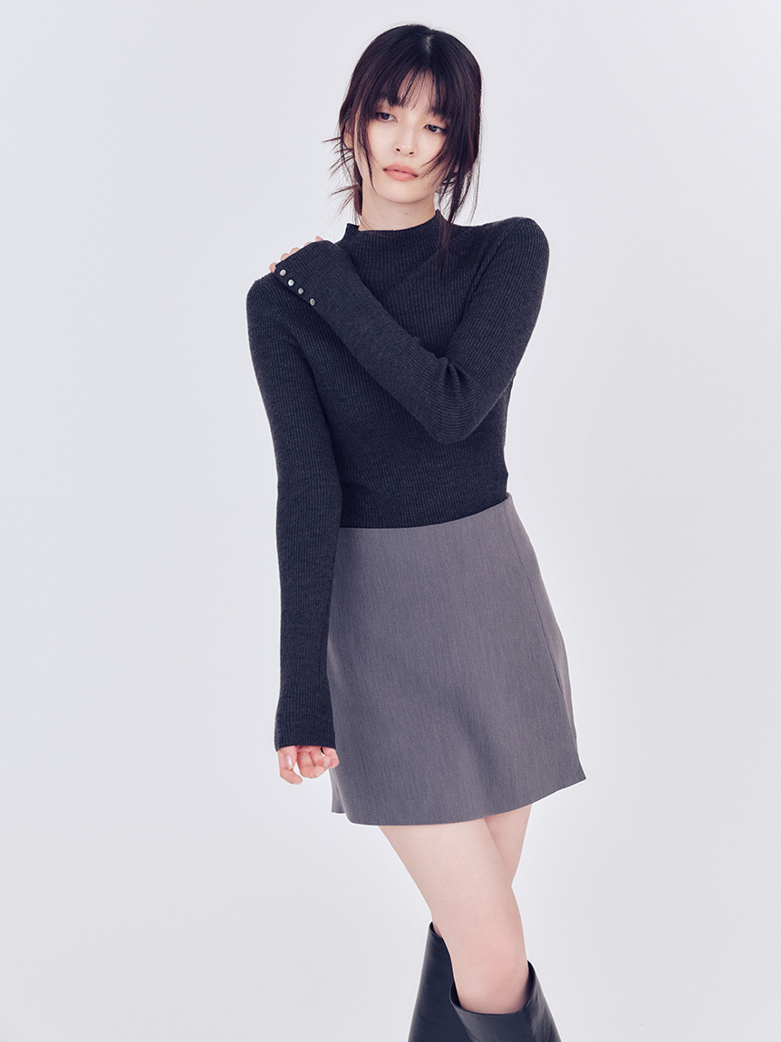 ウールアクリルセミシアーリブニット(ニット)｜トップス｜FRAY I.D