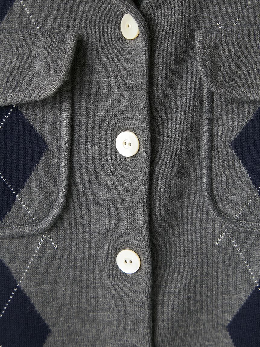 fray.id フレイアイディー　ポロカラーノースリニットジレ　グレー　GRY フレイ アイディー FRAY I.D ポロカラーノースリニットジレ