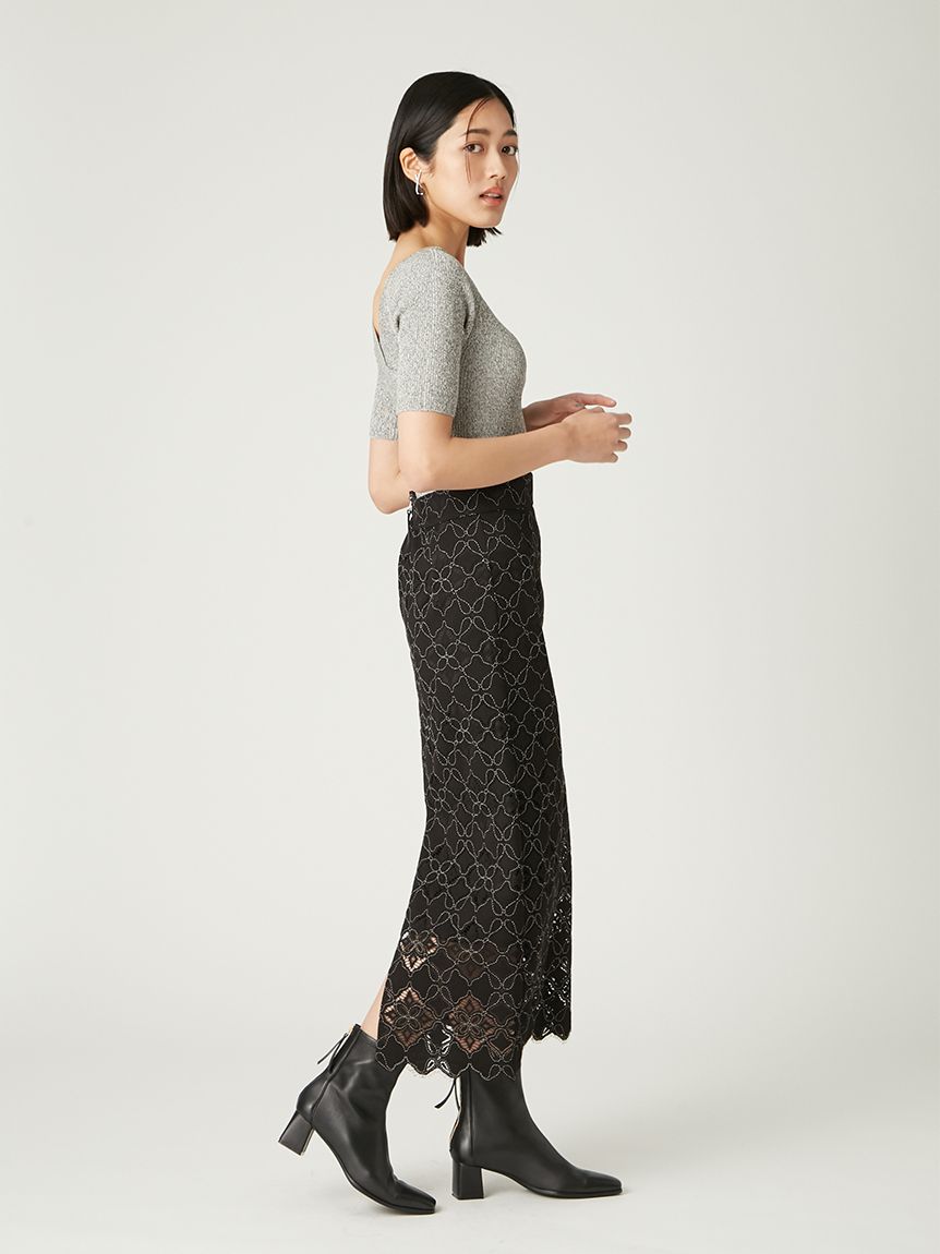 【Muuun様】フロントカットアウトオープンバックドレス アイボリー　F フロントジップカットアウトバストチェーン半袖タイトミニドレス