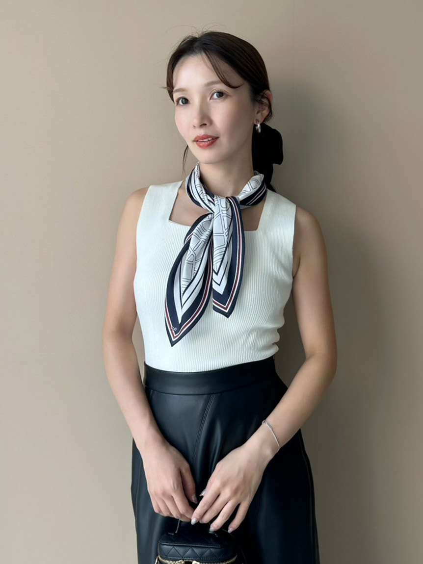 スカーフコンビリブニットプルオーバー(ニット)｜トップス｜FRAY I.D