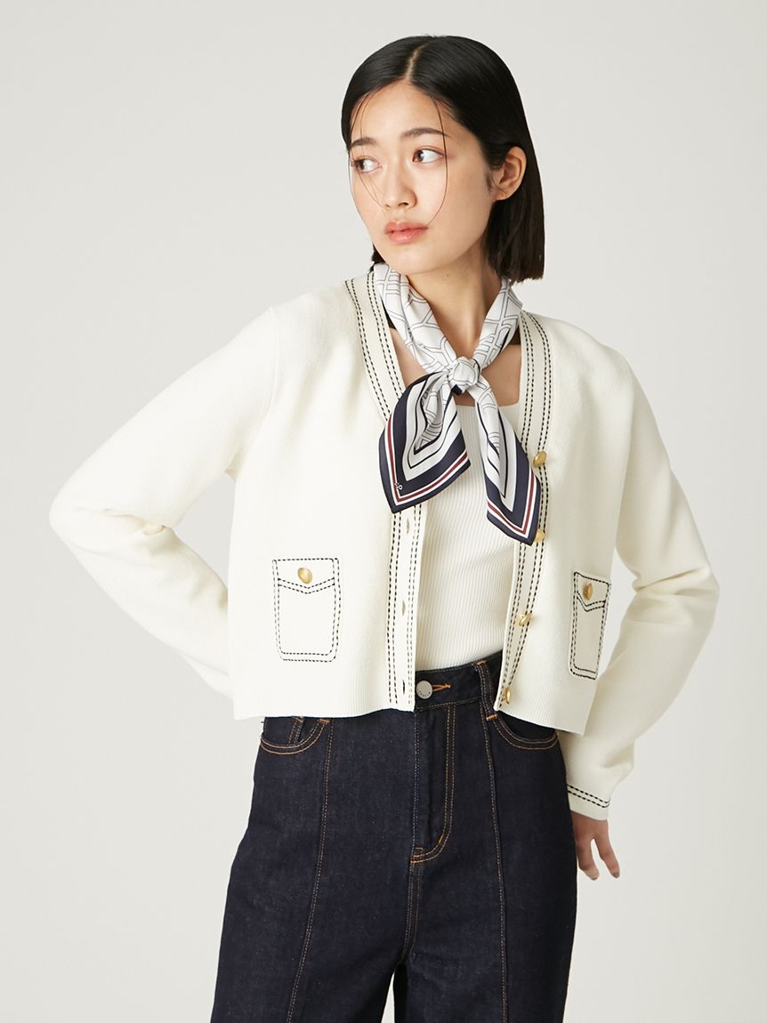 スカーフコンビリブニットプルオーバー(ニット)｜トップス｜FRAY I.D