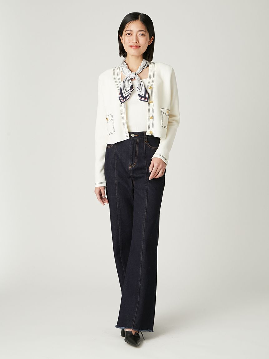 スカーフコンビリブニットプルオーバー(ニット)｜トップス｜FRAY I.D