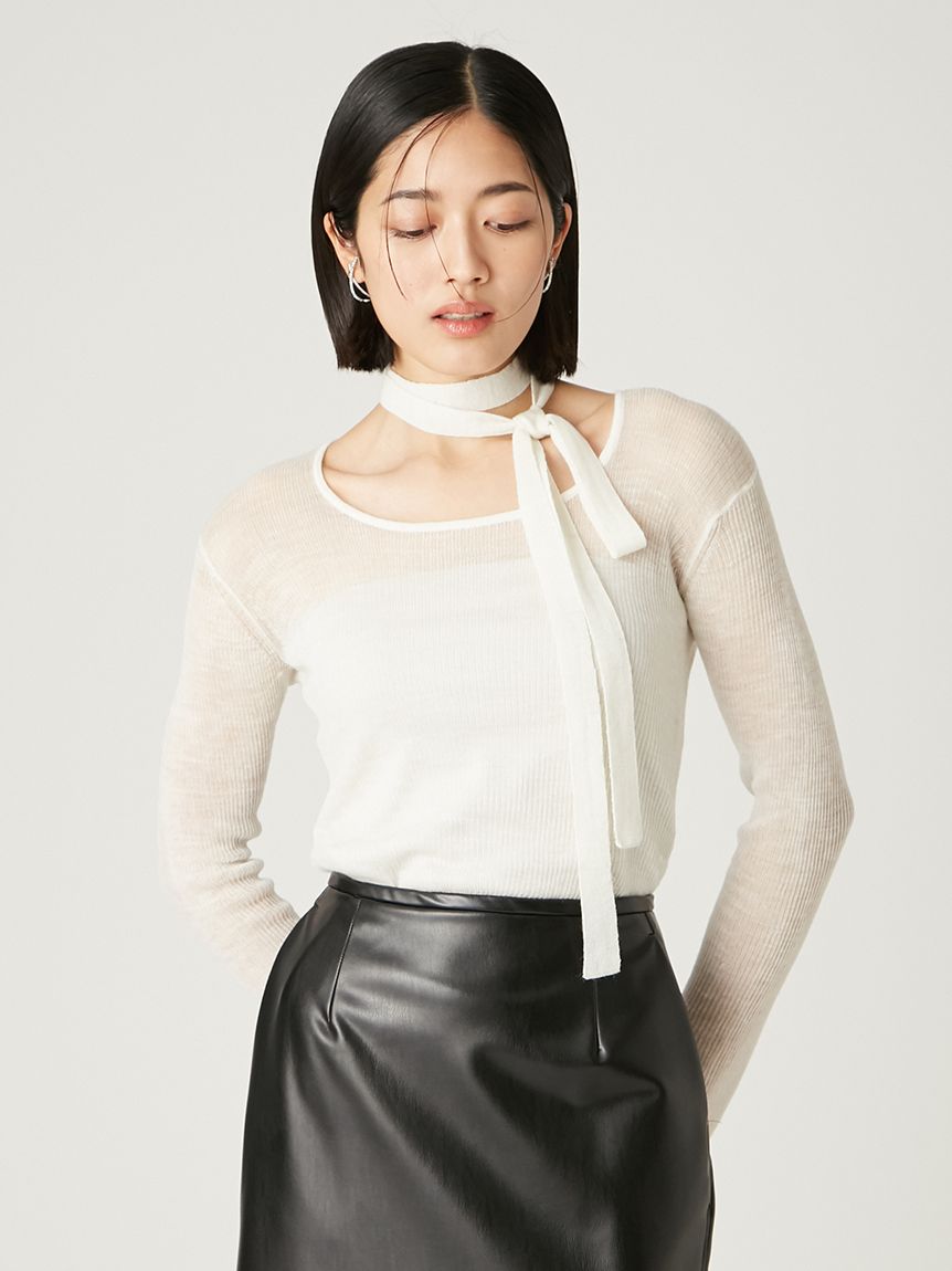 ロングタイ2wayシアーニットプルオーバー(ニット)｜トップス｜FRAY I.D