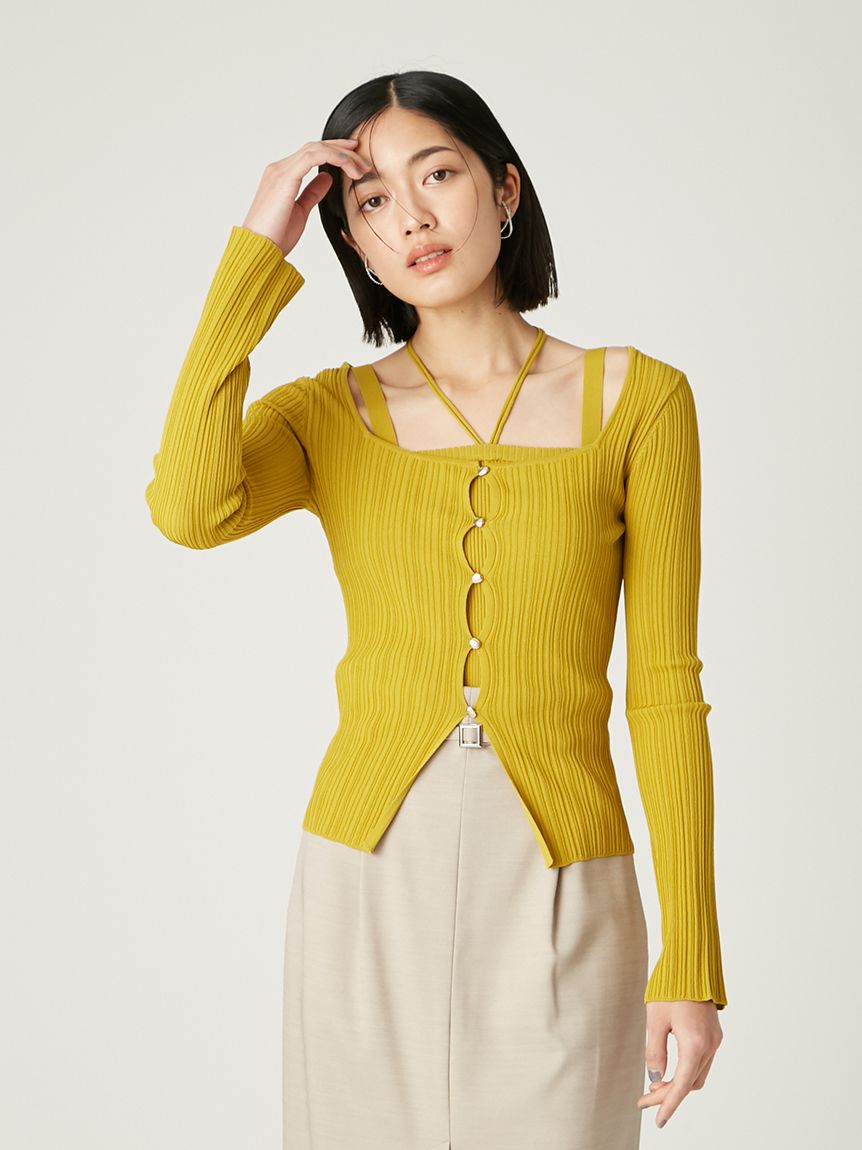 新品タグ付き♡FRAY I.D フレイ アイディーリブカーデ&キャミアンサンブル リブカーデ&キャミアンサンブル(アンサンブル)｜トップス｜FRAY