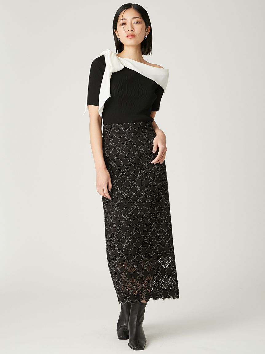 シフォンリボンオフショルニット(ニット)｜トップス｜FRAY I.D（フレイ