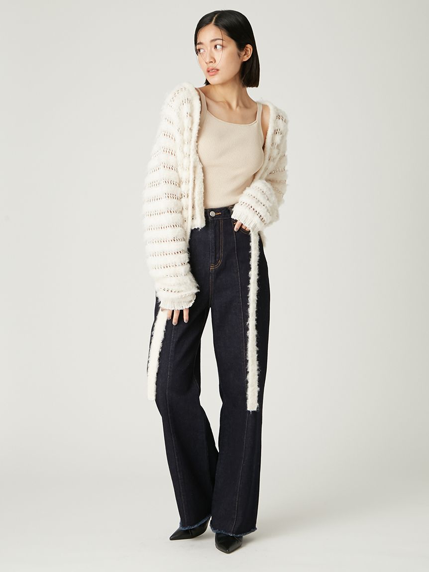 ネット編みシャギーボーダーカーデ(カーディガン)｜トップス｜FRAY I.D