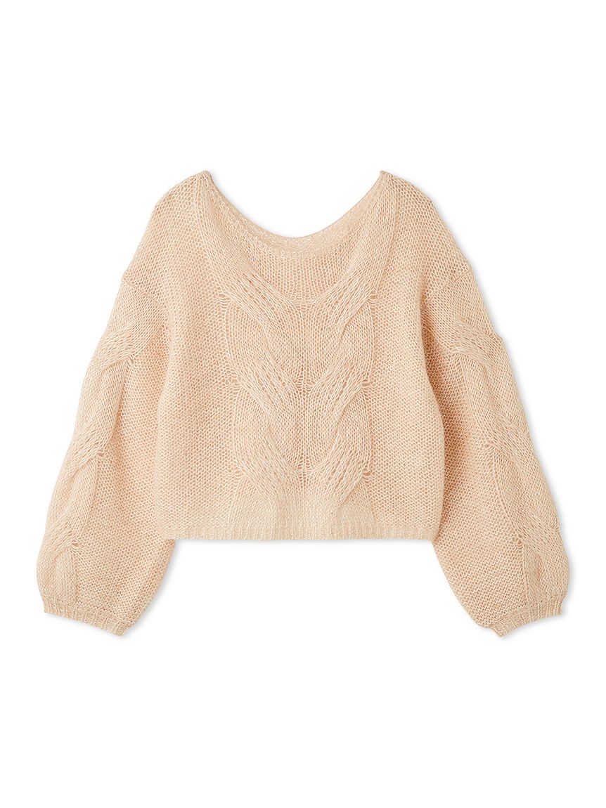 アイボリー　ケーブルニット アルパカスパンコールケーブルニット(ニット)｜トップス｜FRAY I.D