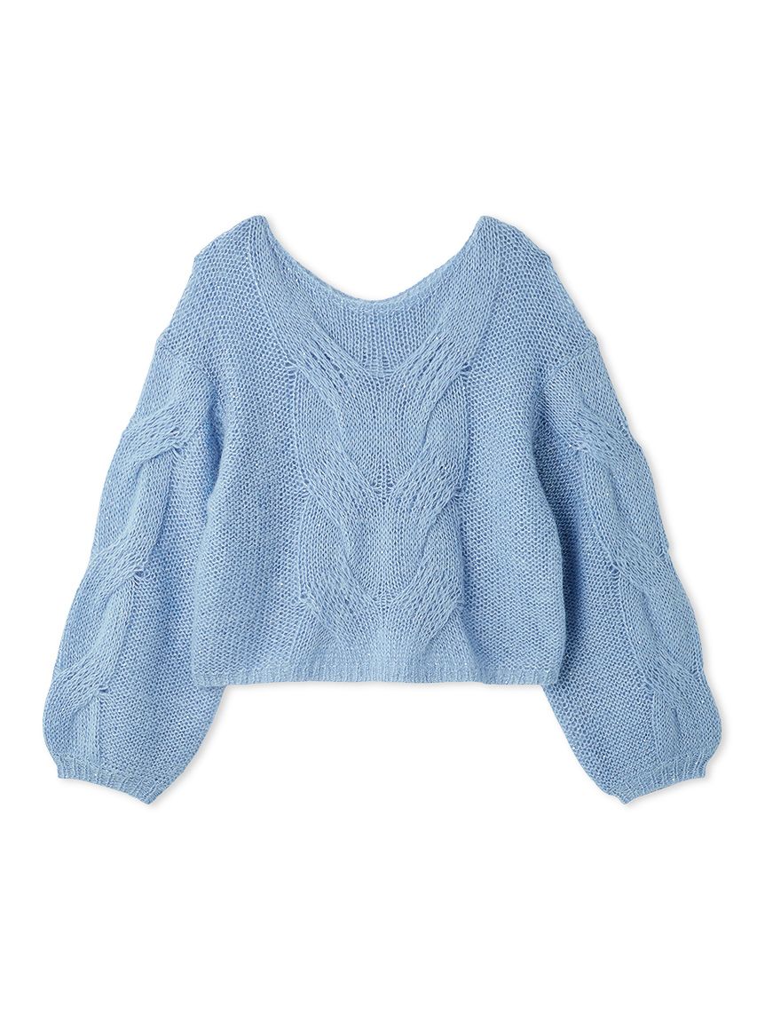 美品 セオリー 上質 ふんわり アルパカ ケーブル編みニット ゆったり