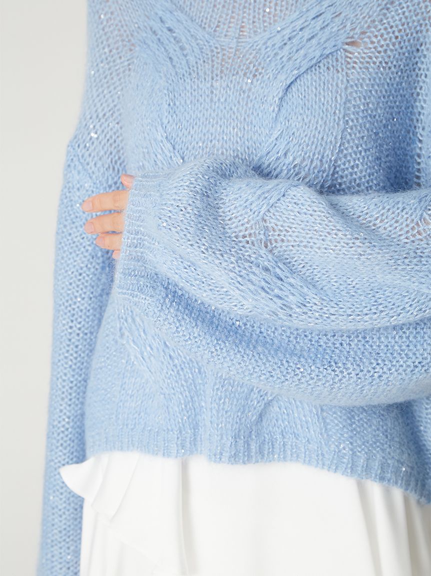 アルパカスパンコールケーブルニット(ニット)｜トップス｜FRAY I.D