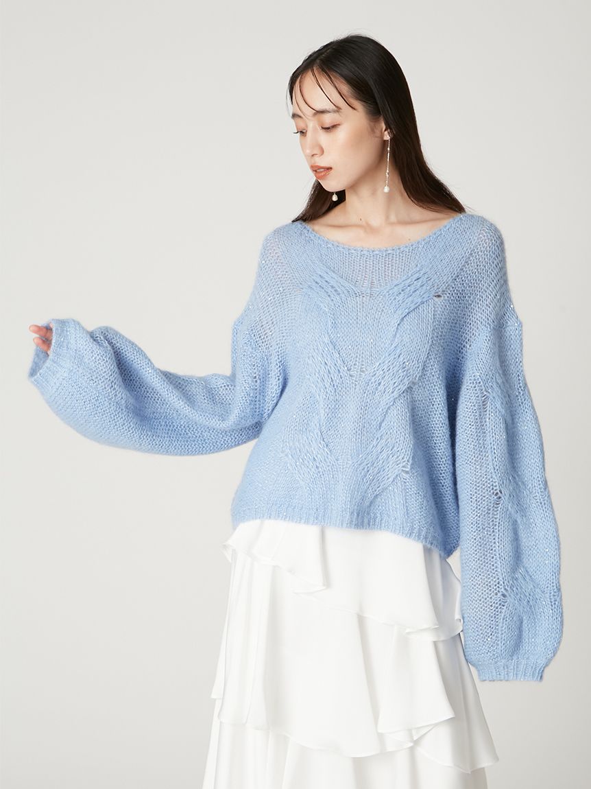 アルパカスパンコールケーブルニット(ニット)｜トップス｜FRAY I.D
