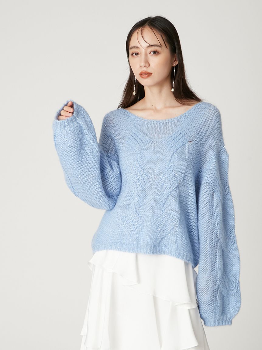 アルパカスパンコールケーブルニット(ニット)｜トップス｜FRAY I.D