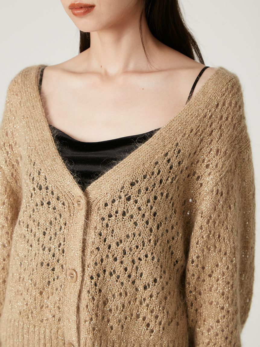 FRAY I.D（フレイ アイディー） ラメツイードニットカーディガン FRAY I.D / フレイアイディー リリーツイードニットカーディガン