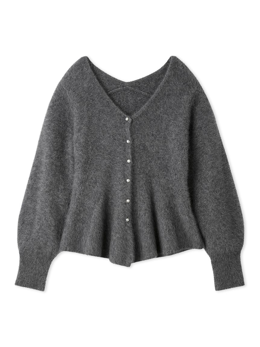 【新品】FRAY I.D FOXカシミアペプラムカーディガン　RED フォックスカシミアペプラムカーディガン(ニット)｜トップス｜FRAY I.D