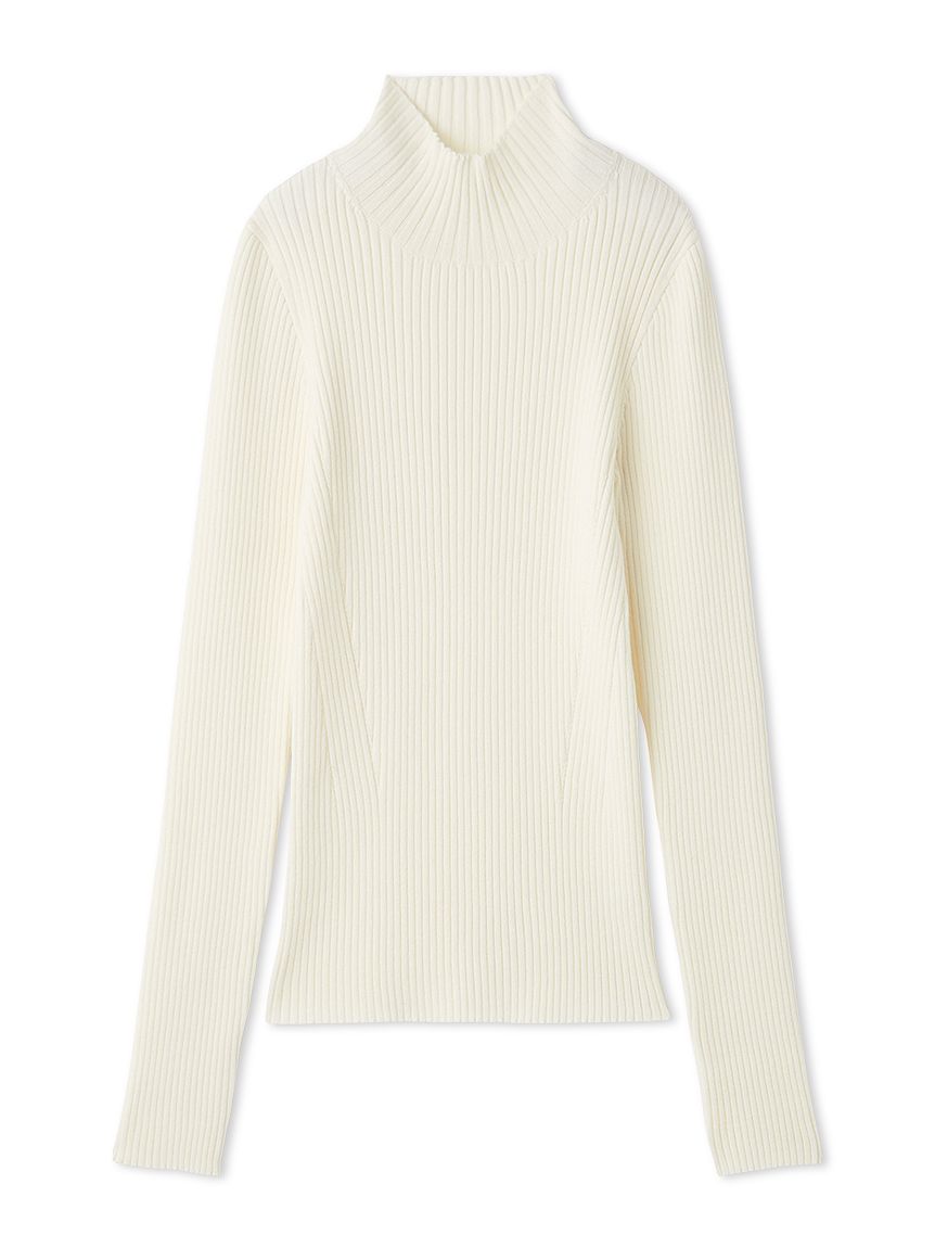 ウールシルクリブニットハイネックプルオーバー(ニット)｜トップス