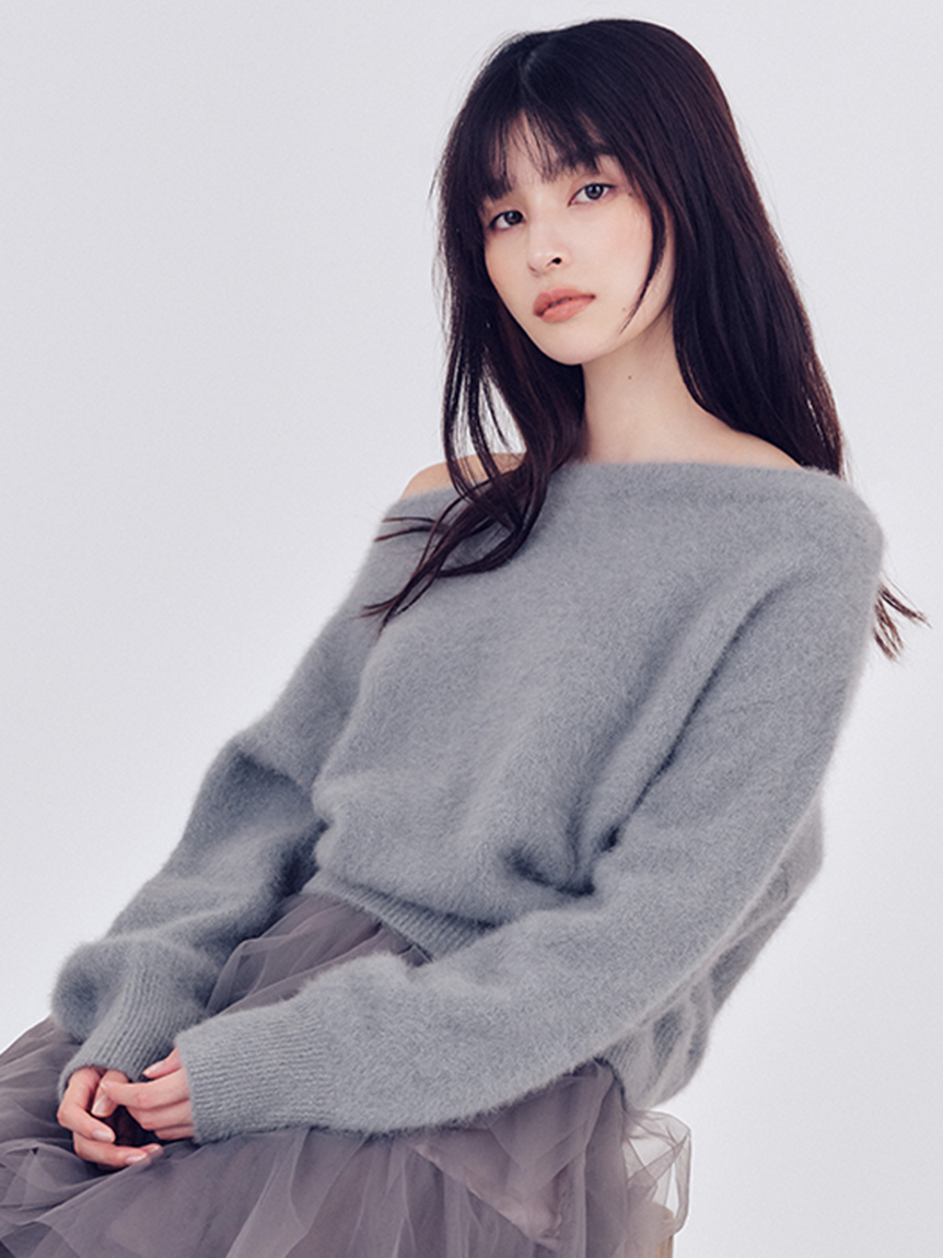 フォックスカシミアオフショルニットトップス(ニット)｜トップス