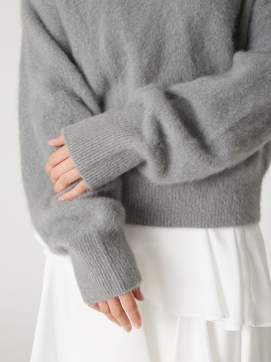 フォックスカシミアオフショルニットトップス　フレイアイディー フォックスカシミアオフショルニットトップス（ニット/セーター