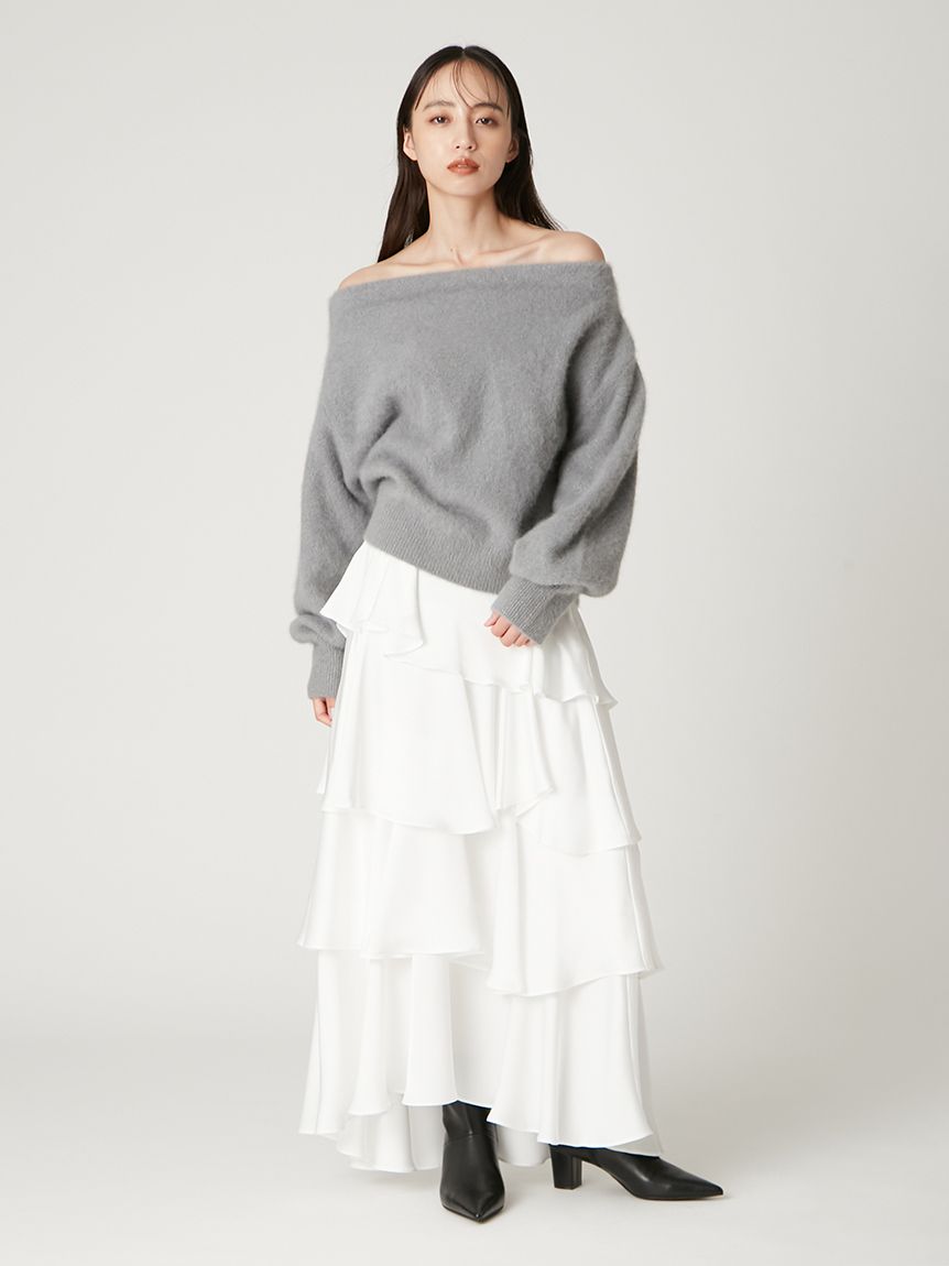 FRAY I.D フォックスカシミア オフショルプルオーバー FRAY I.D（フレイアイディー）の「FOXカシミアオフショルプル