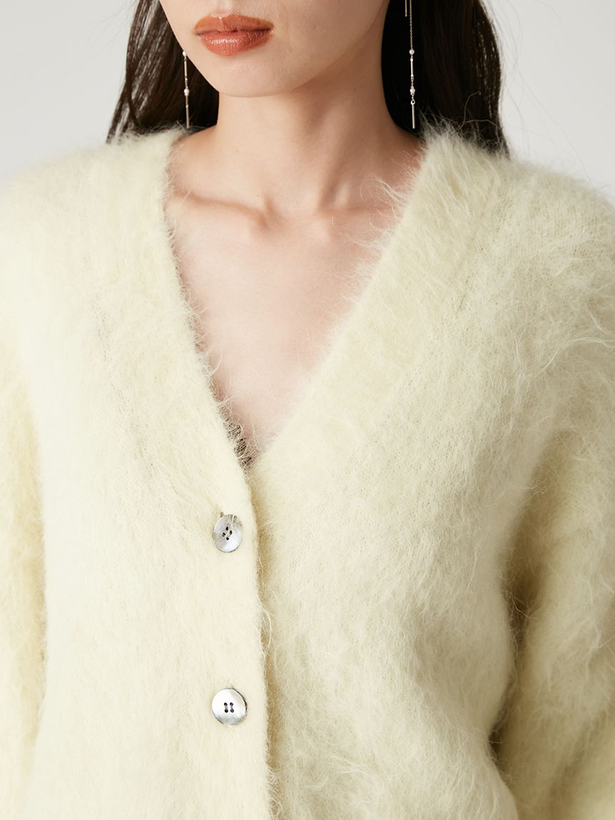 YILON カーディガン　アイボリー スーリーアルパカVネックカーディガン(カーディガン)｜トップス｜FRAY