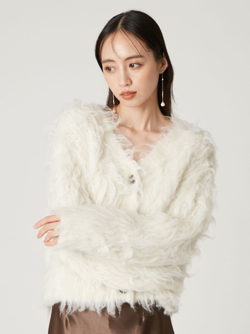 シャギーカーディガン IVR アイボリー SNIDEL スナイデル シャギーカーディガン IVR アイボリー