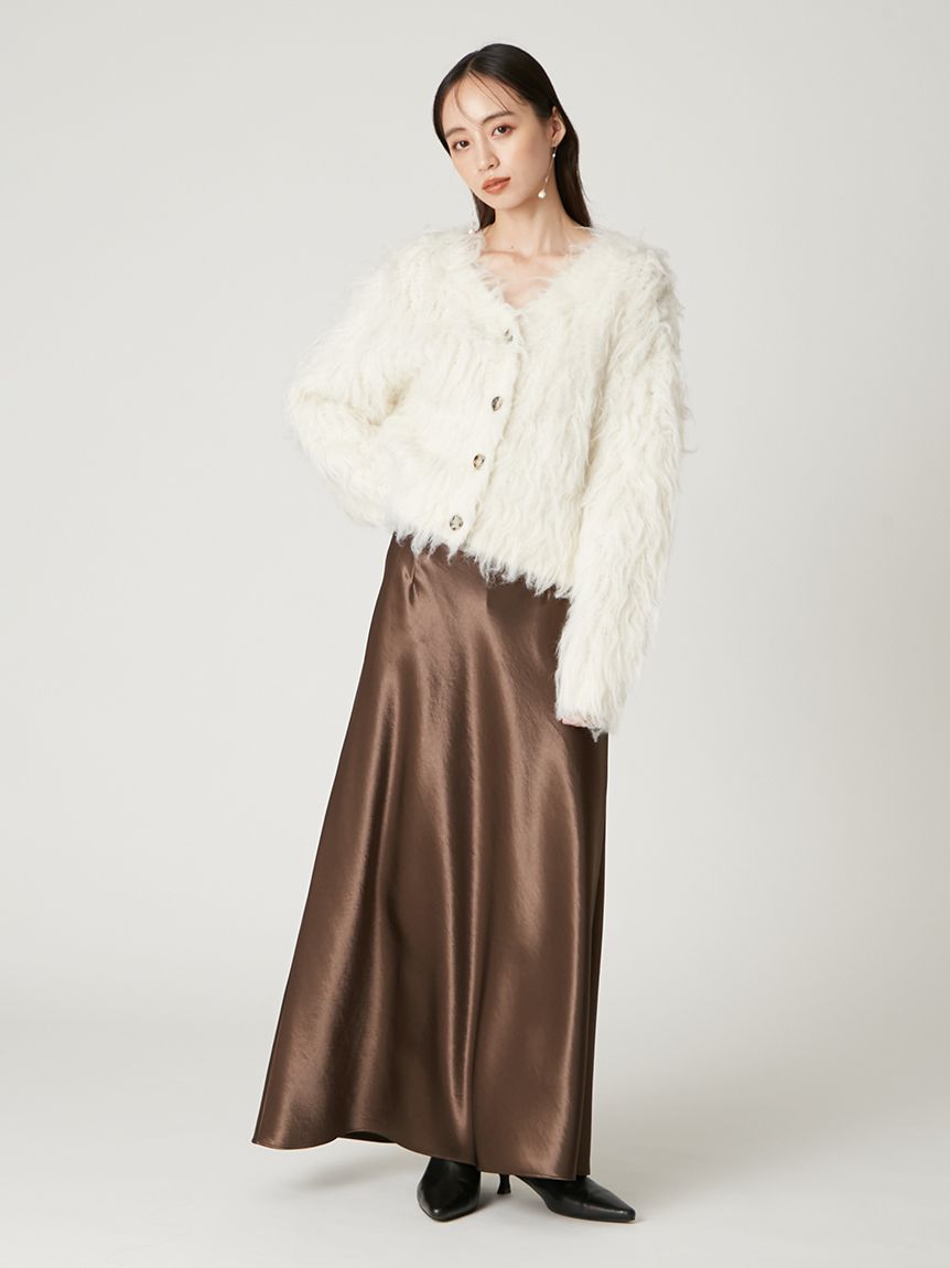 シャギーカーディガン IVR アイボリー 完売】SNIDEL スナイデル